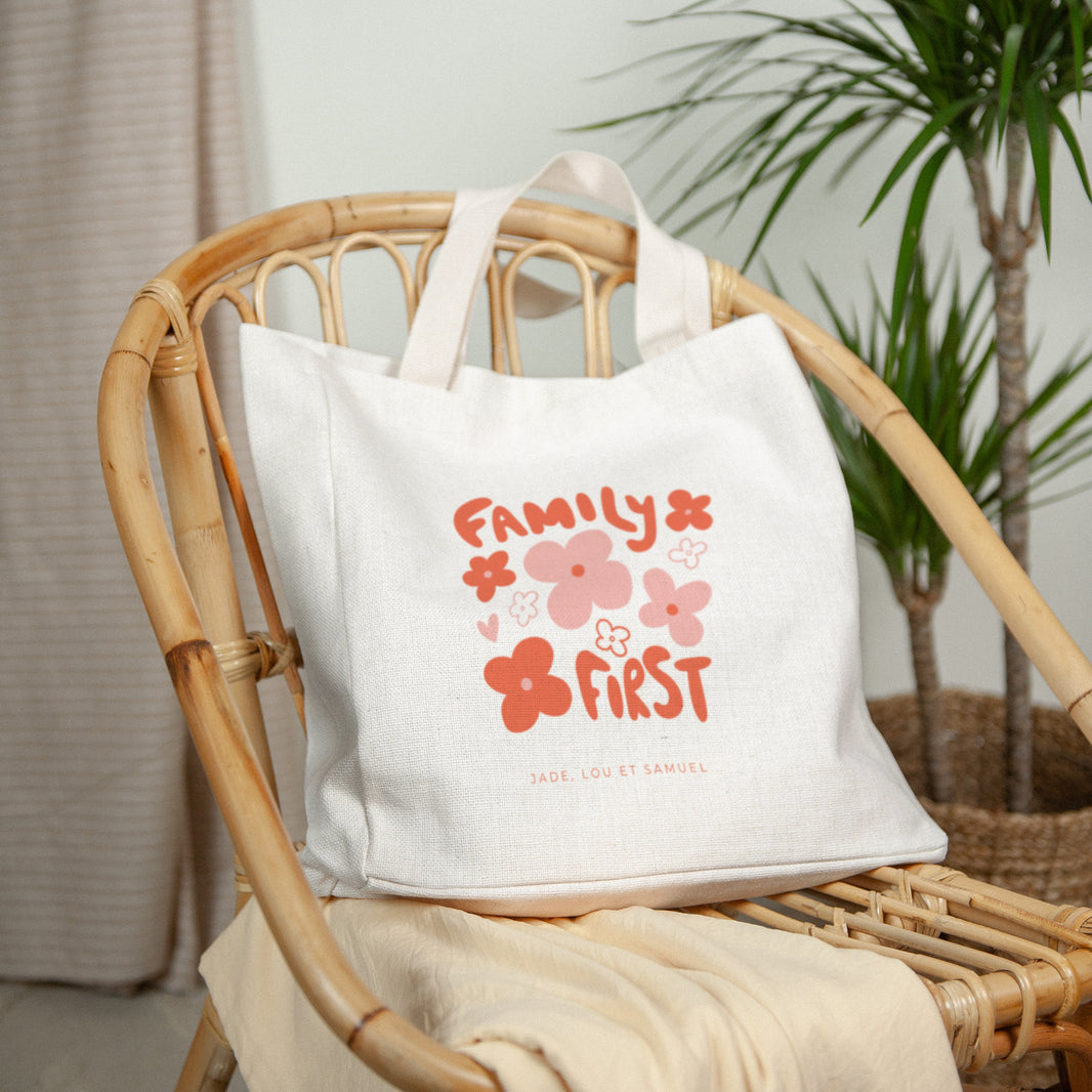 Tote bag Objets Anse en toile Family First Pop photo N° 2