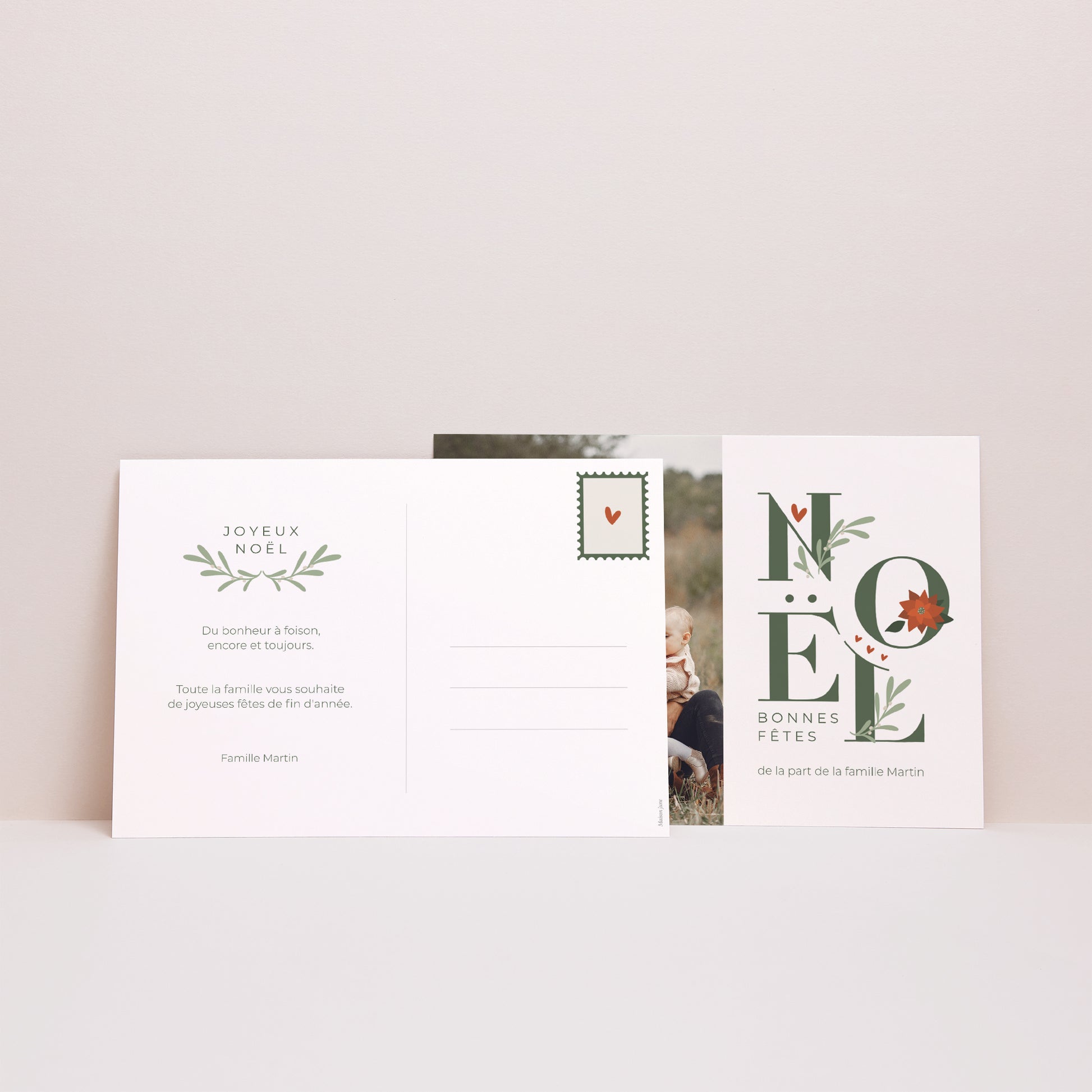 Carte de Noel Fin d'année Paysage Lettres de Noël photo N° 3