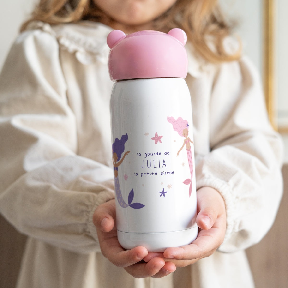 Gourde enfant Rose, 32 cl La jolie petite sirène photo N° 1