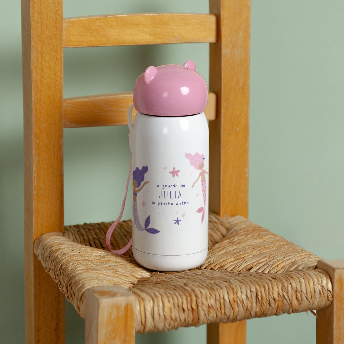 Gourde enfant Rose, 32 cl La jolie petite sirène photo N° 3