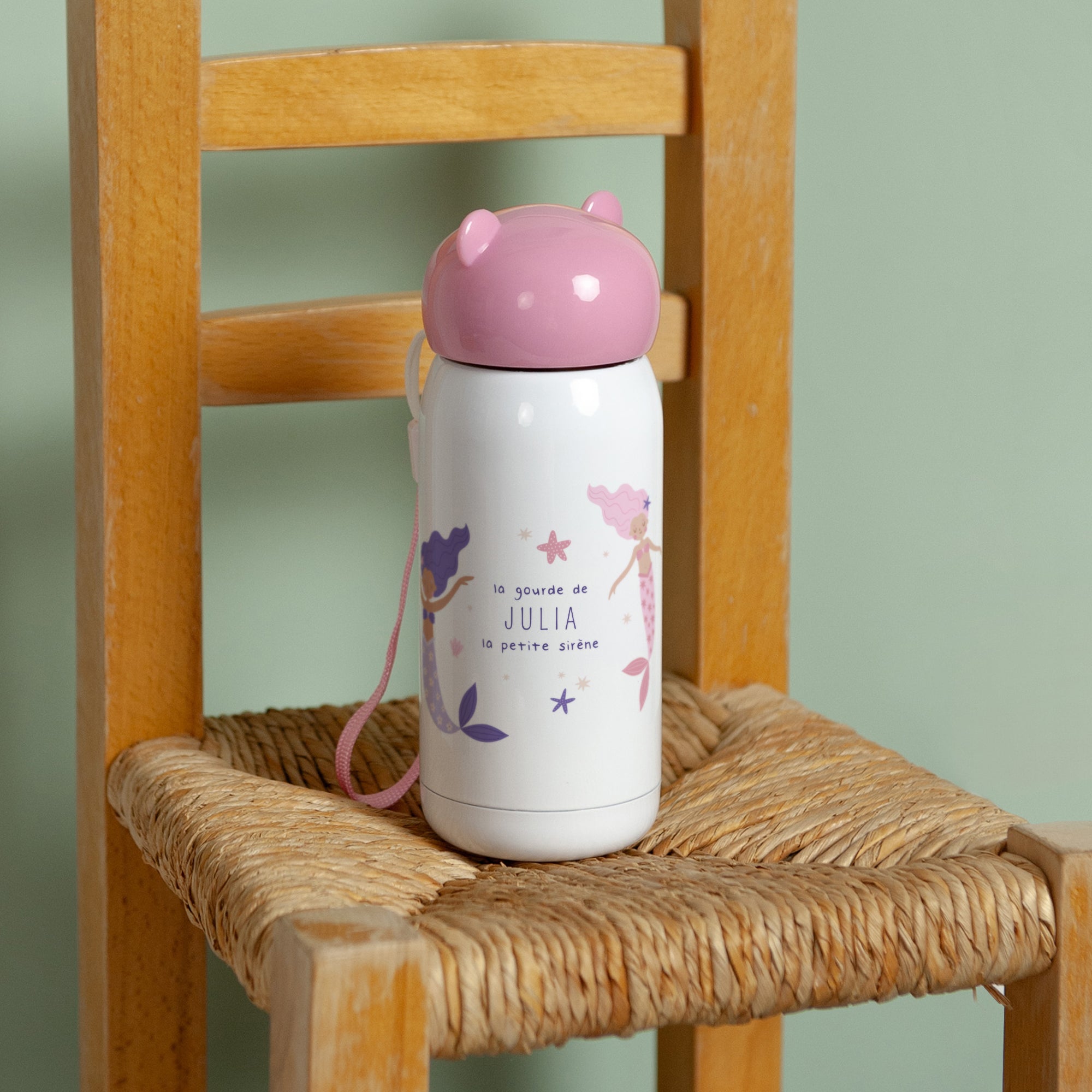 Gourde enfant Rose, 32 cl La jolie petite sirène photo N° 3