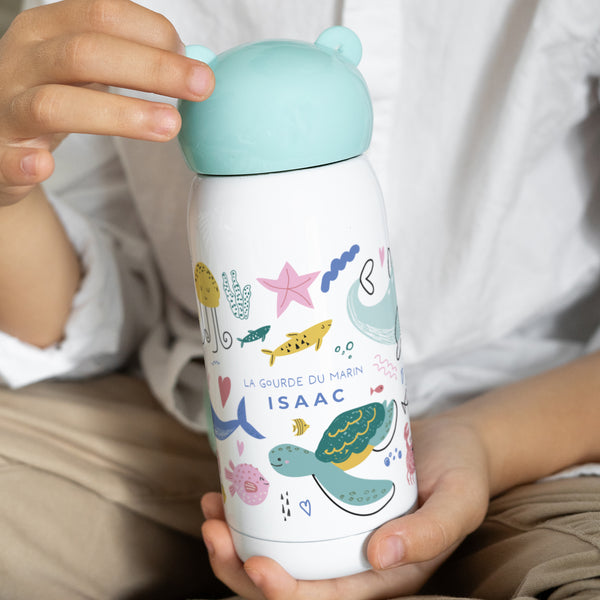 Gourde enfant Objets Bleue, 32 cl Balade en mer photo