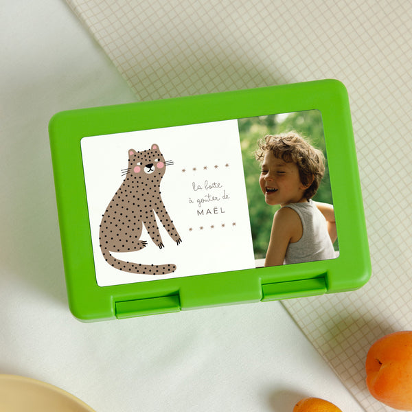 Boite goûter Objets Verte Petit Jaguar photo