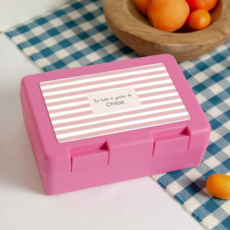 Boite goûter Objets Rose Rayures roses