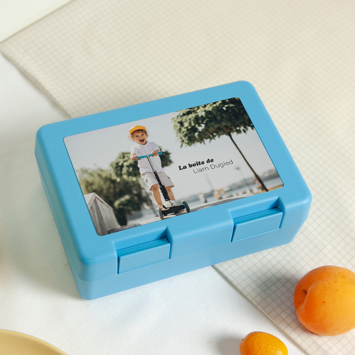 Boite goûter Objets Bleue Photo personnalisable photo N° 2
