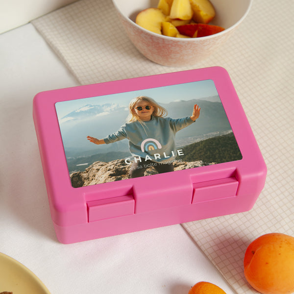 Boite goûter Objets Rose Photo personnalisable photo