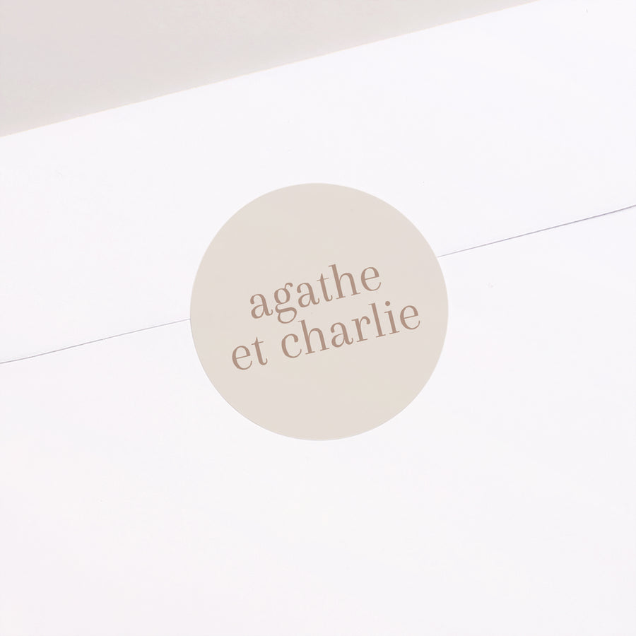 Sticker Naissance Rond Jumelles Couleur Rose photo