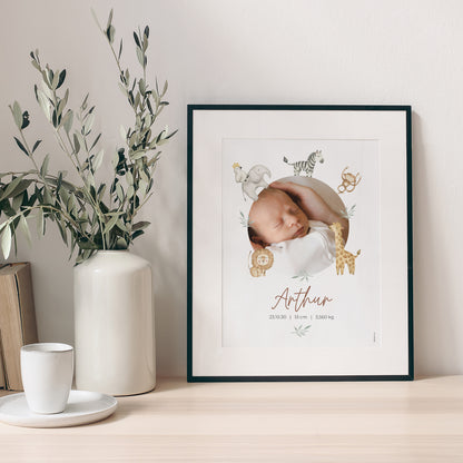 Affiche Naissance Portrait Jungle Happiness photo N° 1