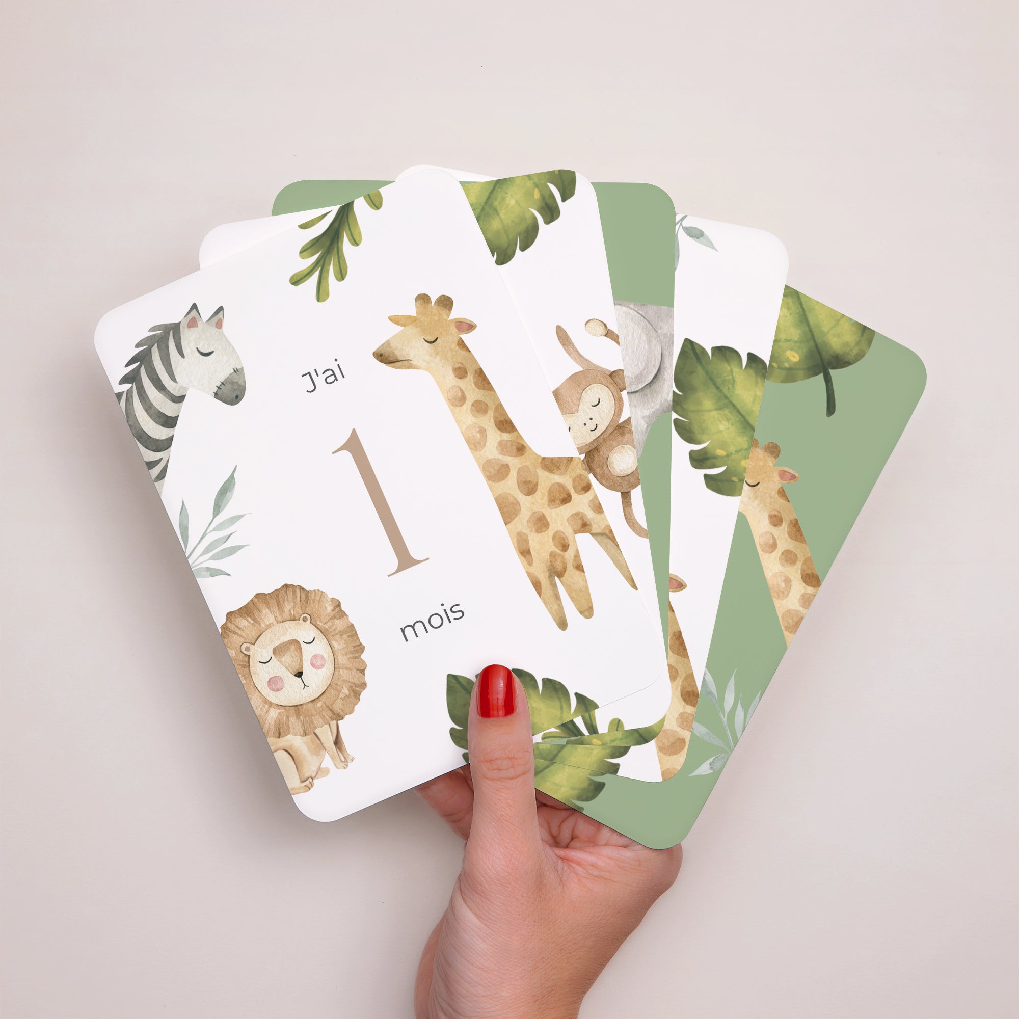 Carte étape bébé Naissance Lot de 12 Jungle Happiness photo N° 1
