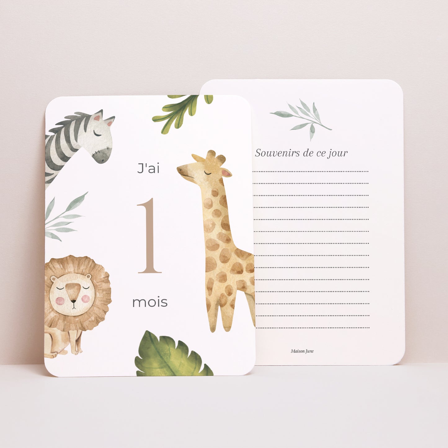 Carte étape bébé Naissance Lot de 12 Jungle Happiness photo N° 2