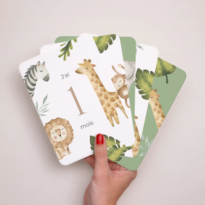 Carte étape bébé Naissance Lot de 12 Jungle Happiness photo N° 3