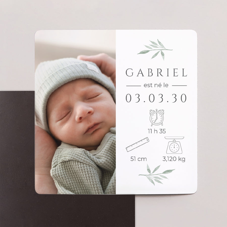 Faire-part Naissance Lot de 9, magnétique Petite Pousse photo
