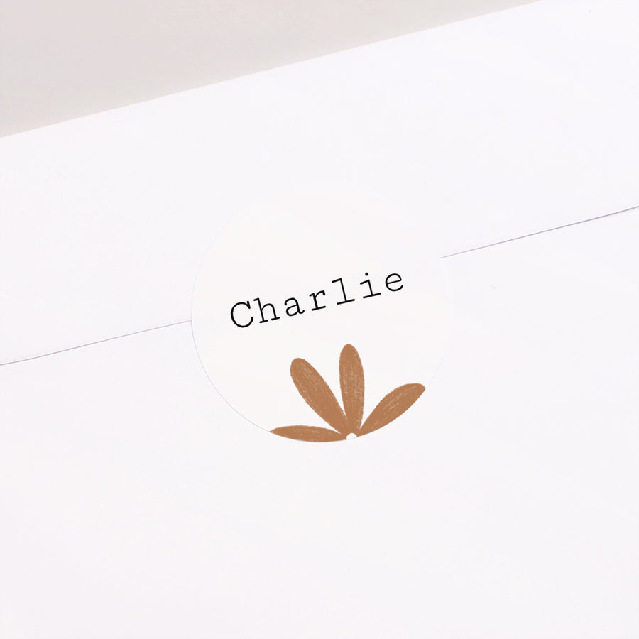Sticker Naissance Rond Petites fleur des champs photo