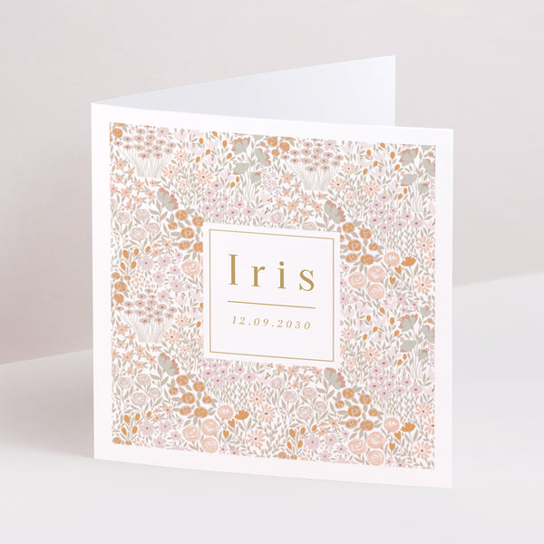 Faire-part Naissance Carré double volet Washi Liberty photo
