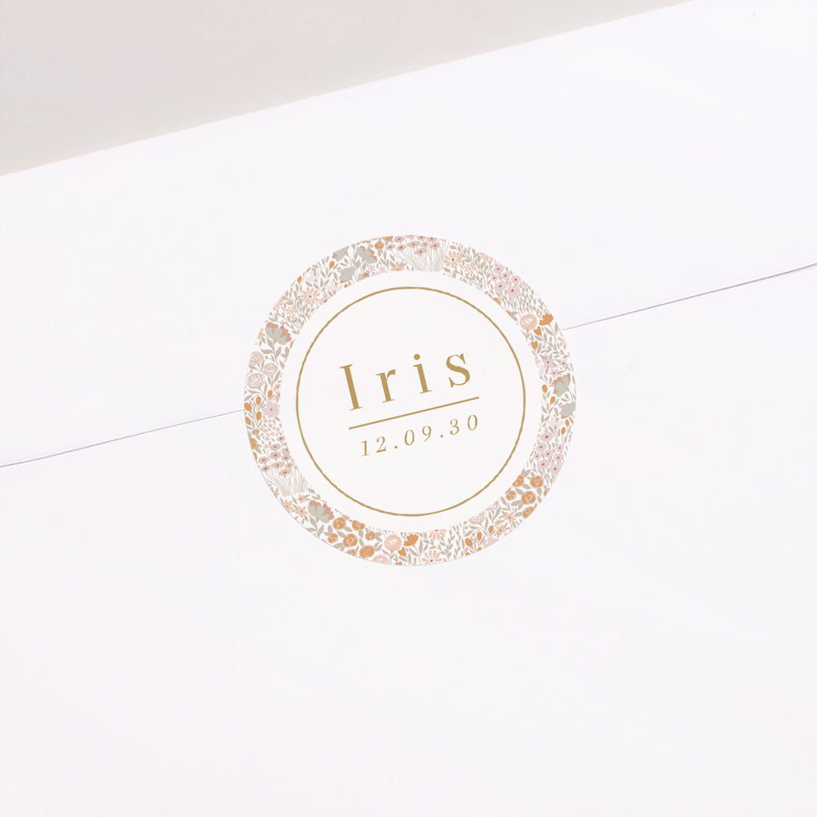 Sticker Naissance Rond Washi Liberty photo