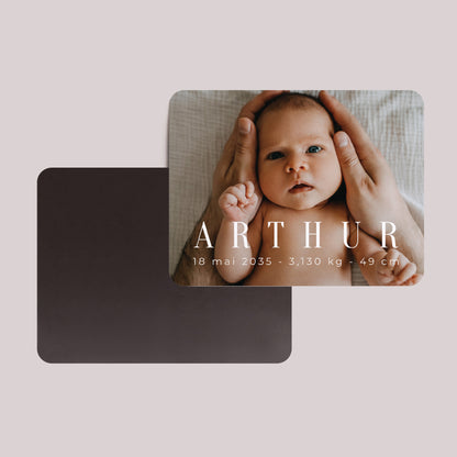 Faire-part Naissance Lot de 8, magnétique, paysage, rectangle coins arrondis Photographique Basique photo N° 2