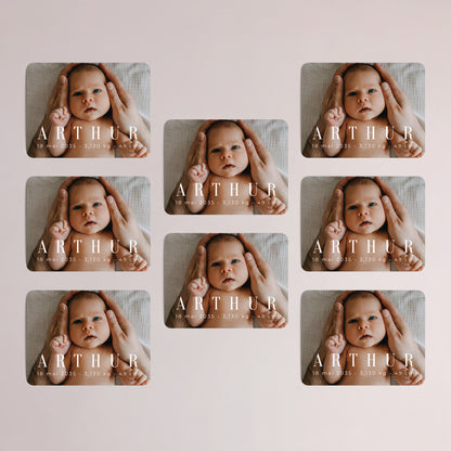 Faire-part Naissance Lot de 8, magnétique, paysage, rectangle coins arrondis Photographique Basique photo N° 3