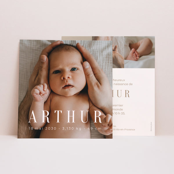 Faire-part Naissance Carré Photographique Basique photo