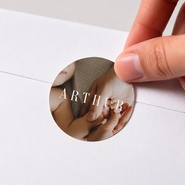 Sticker Naissance Rond Photographique Basique photo