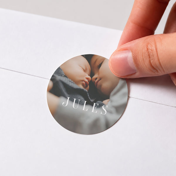 Sticker Naissance Rond Intemporel photo