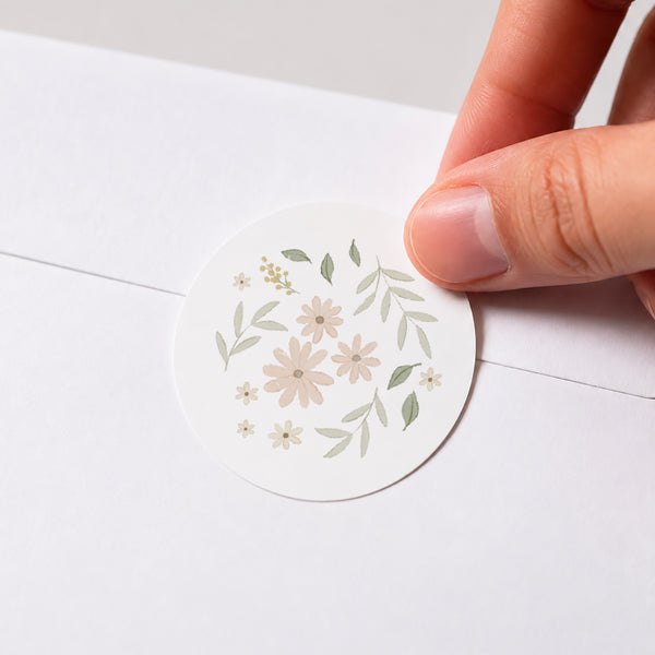 Sticker Naissance Rond Duo Floral photo