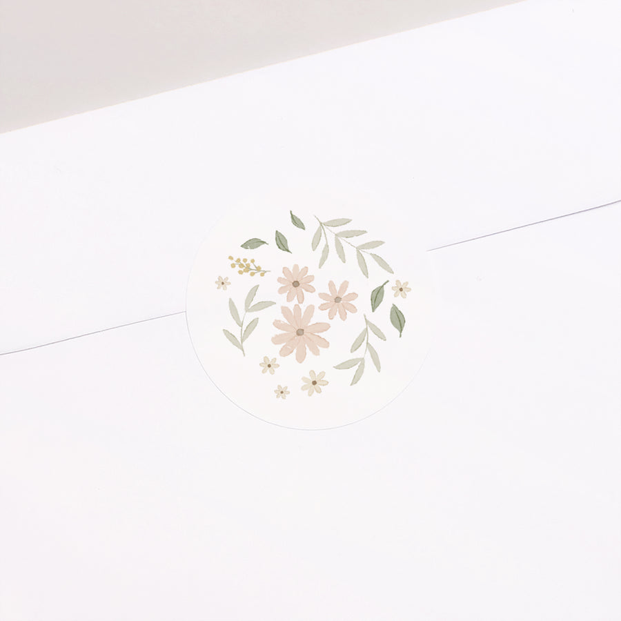 Sticker Naissance Rond Duo Floral photo