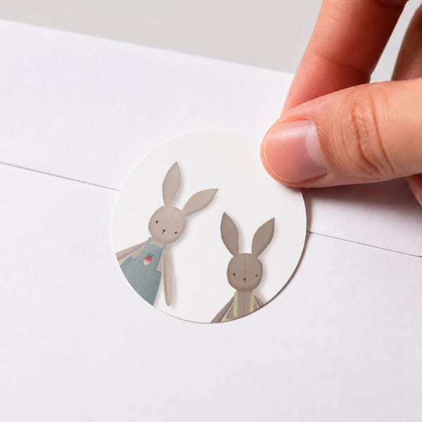 Sticker Naissance Rond Llittle Bunnies photo