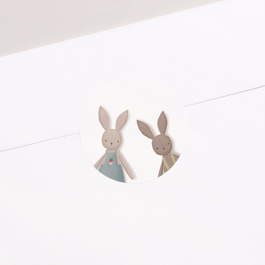 Sticker Naissance Rond Llittle Bunnies photo
