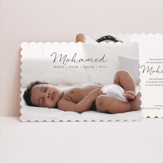 Faire-part Naissance Paysage, bords biscuit Photo Biscuit photo