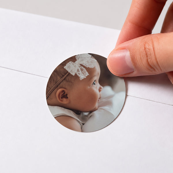 Sticker Naissance Rond Croque-moi de bisous photo
