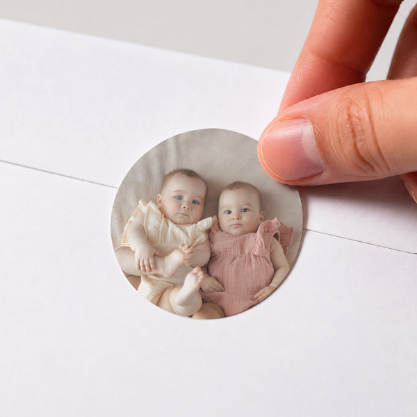 Sticker Naissance Rond Trio de photos photo