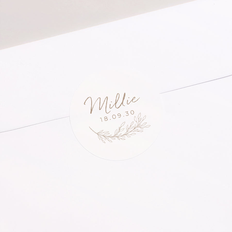 Sticker Naissance Rond Petit biscuit photo