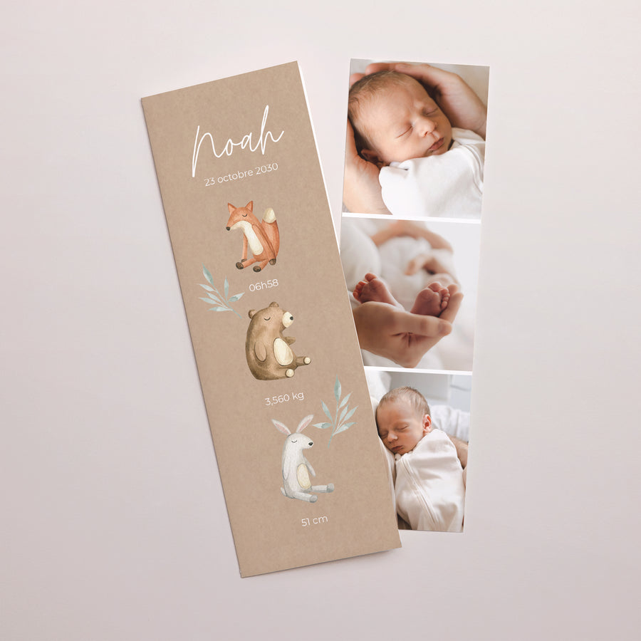 Faire-part Naissance Marque-page photo Dans la forêt lointaine photo