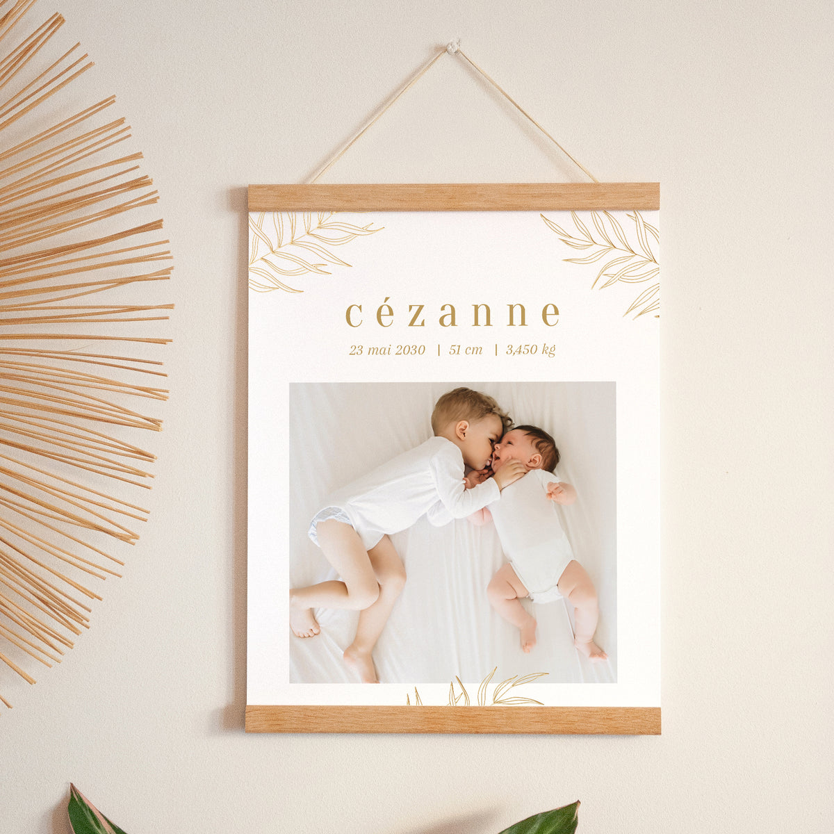 Affiche Naissance Portrait 30 x 40 cm Palmes d'Or photo N° 1