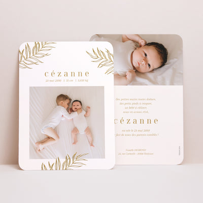 Faire-part naissance chic