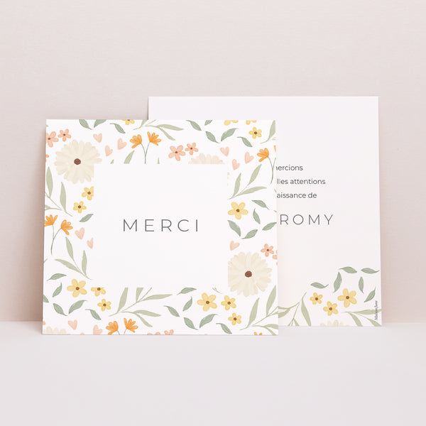 Remerciements Naissance Carré Liberty Jumelles photo
