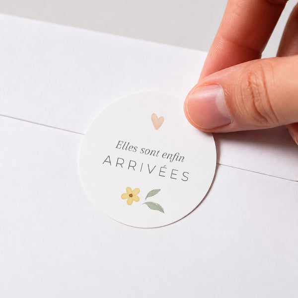 Sticker Naissance Rond Liberty Jumelles photo