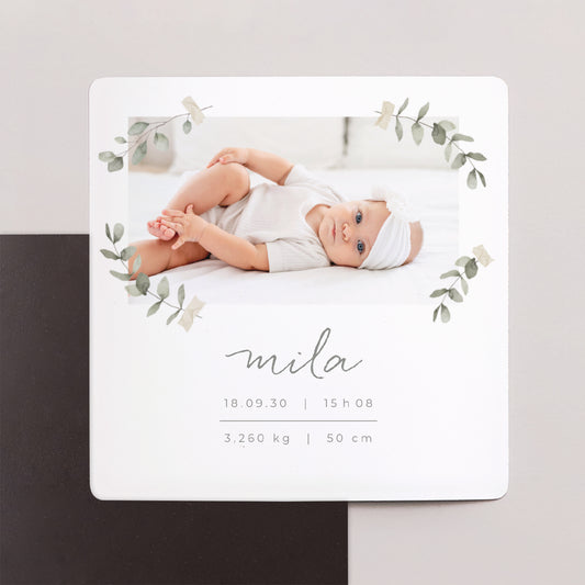 Faire-part Naissance Lot de 9, magnétique Le secret du Bonheur photo