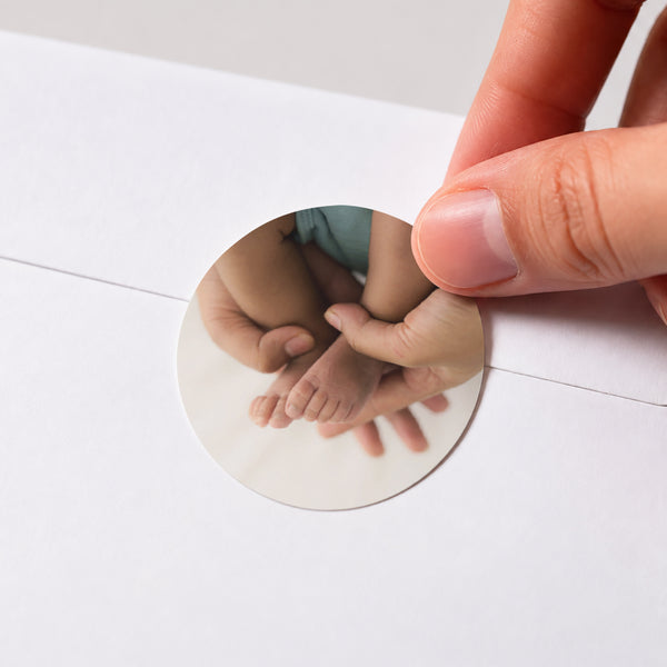 Sticker Naissance Rond Petits Pictos II photo