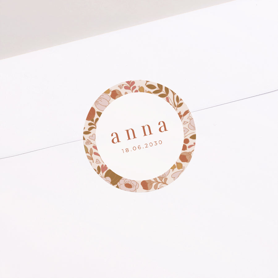 Sticker Naissance Rond Pink Liberty photo