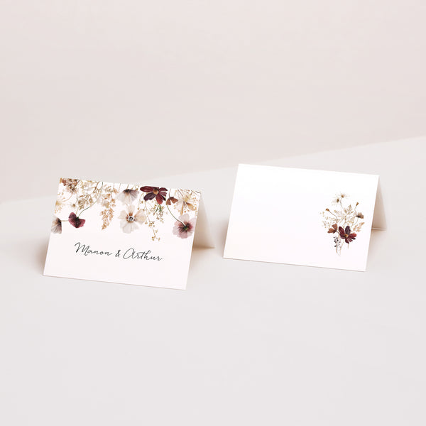 Marque-place Mariage 2 volets Fleurs séchées des prés photo