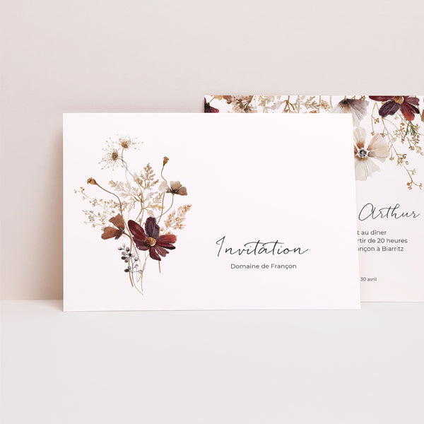 Invitations Mariage Paysage Fleurs séchées des prés photo