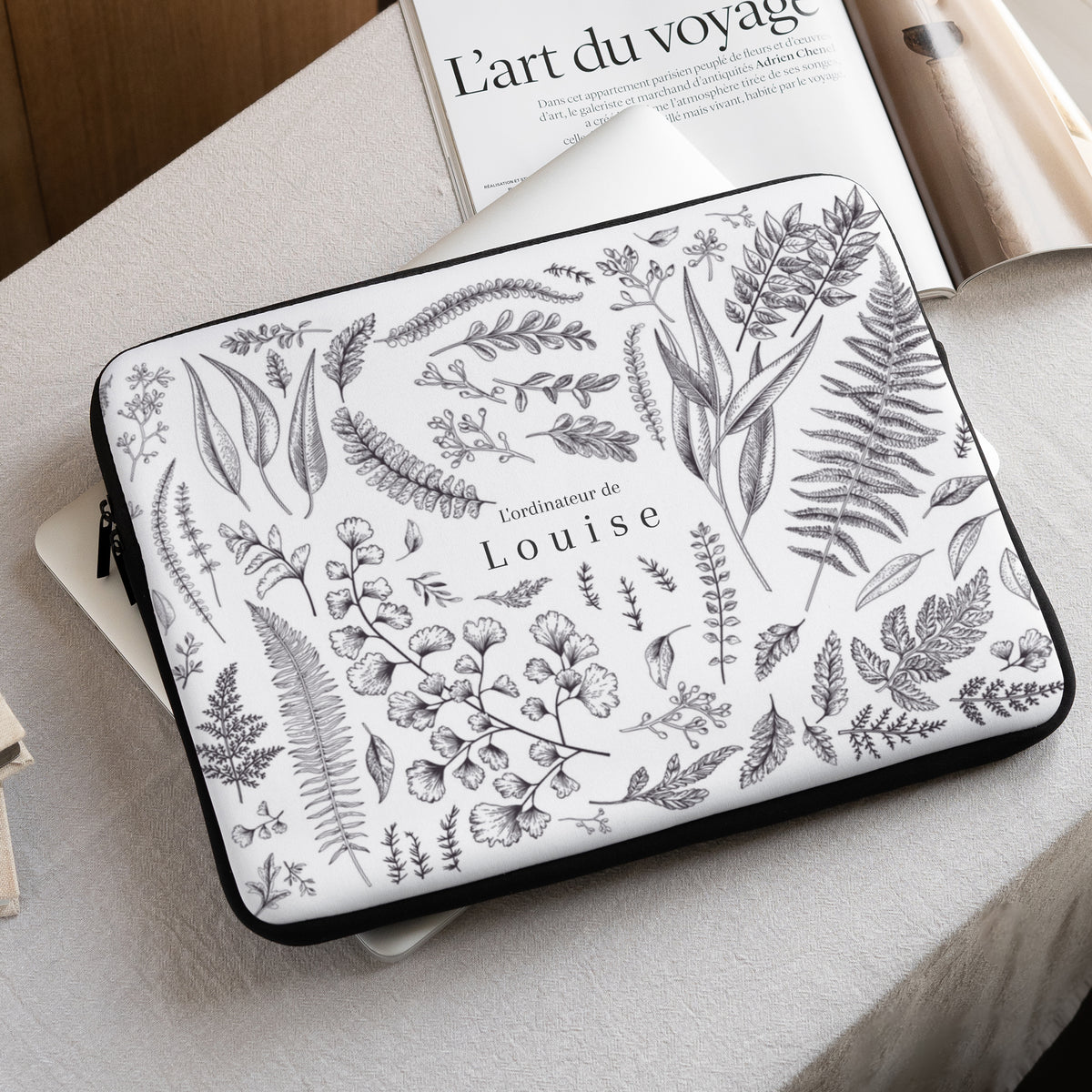 Housse ordinateur 15 pouces Herbier chouchou photo N° 1