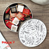 Boite métallique ronde, garnie de chocolats Herbier chouchou photo N° 1