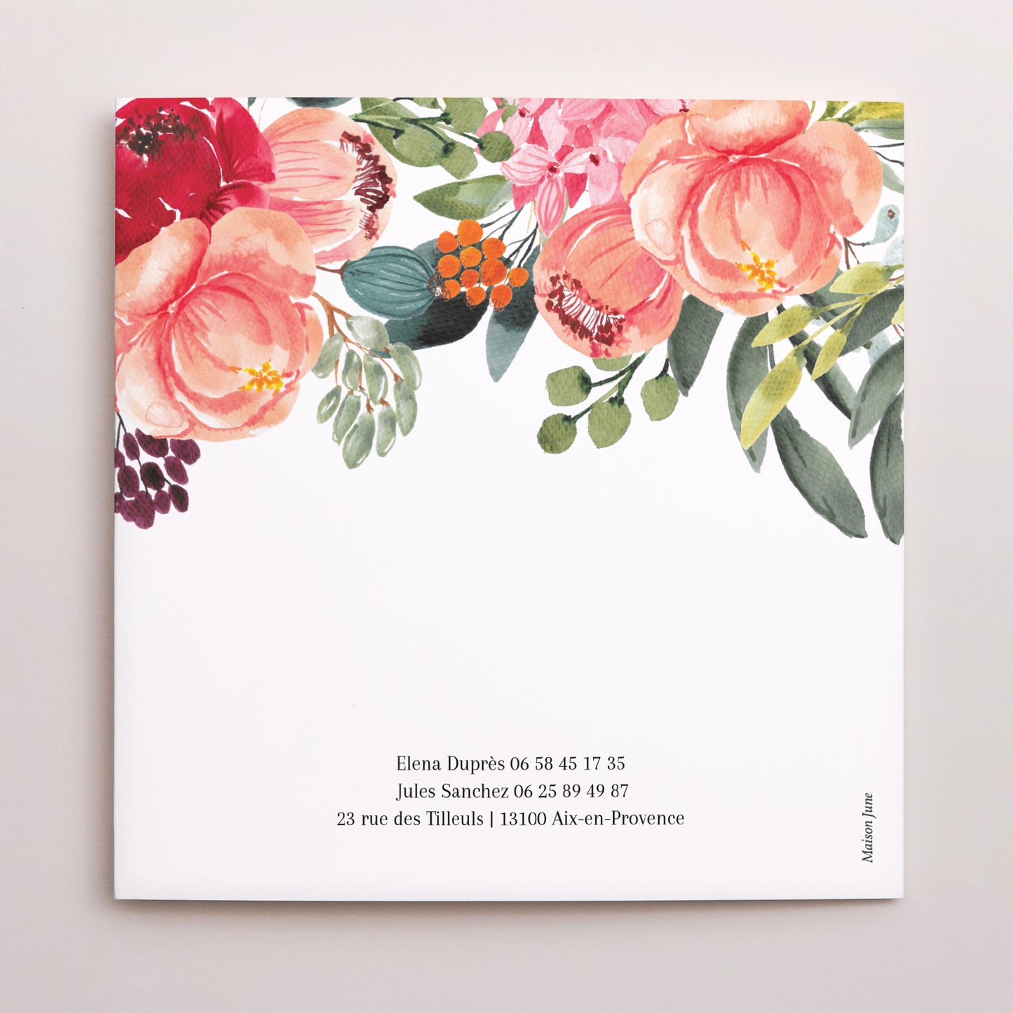 Faire-part Mariage Pochette disque Pop's Flowers photo N° 3