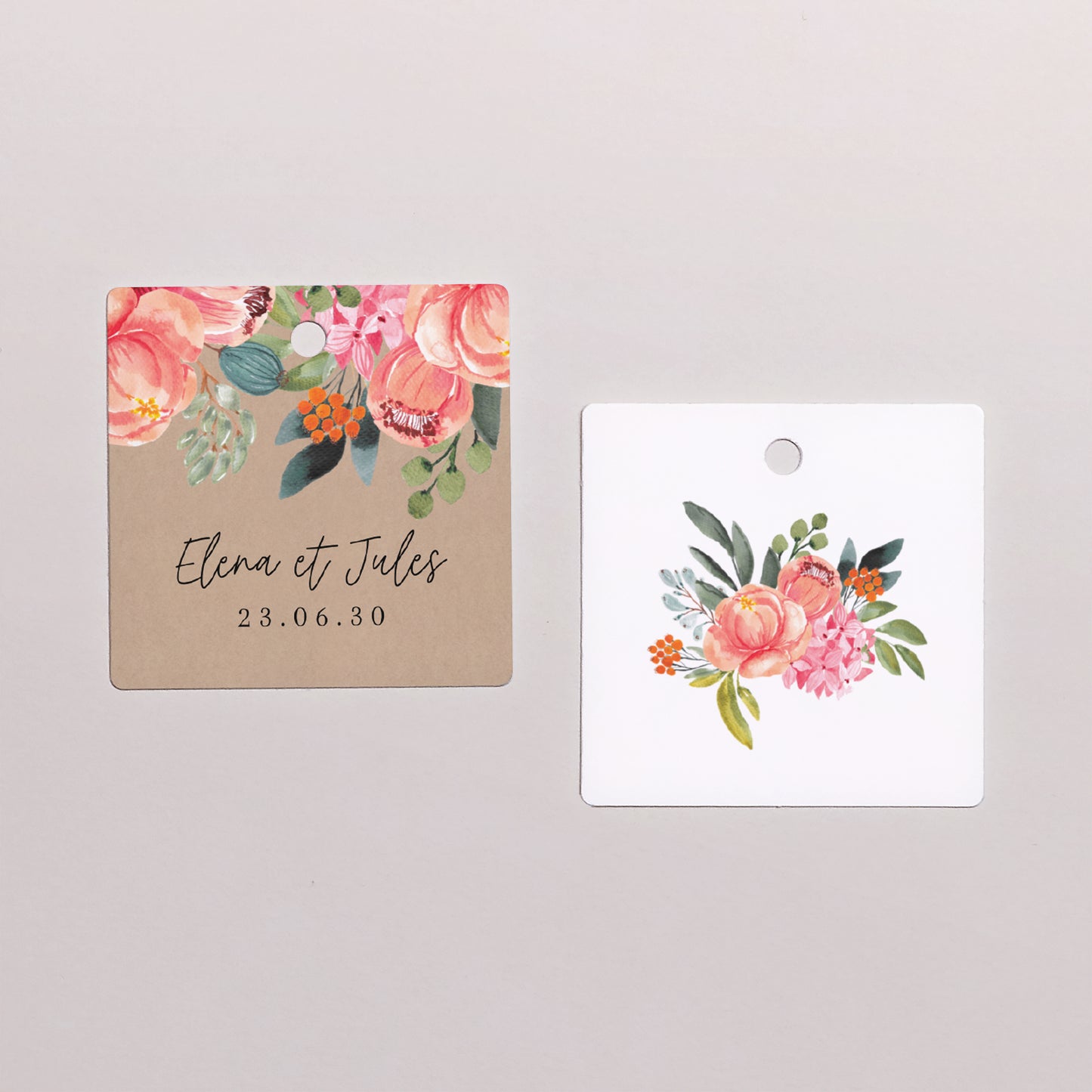 Boîte à dragées Mariage boule avec étiquette carrée Pop's Flowers photo N° 3