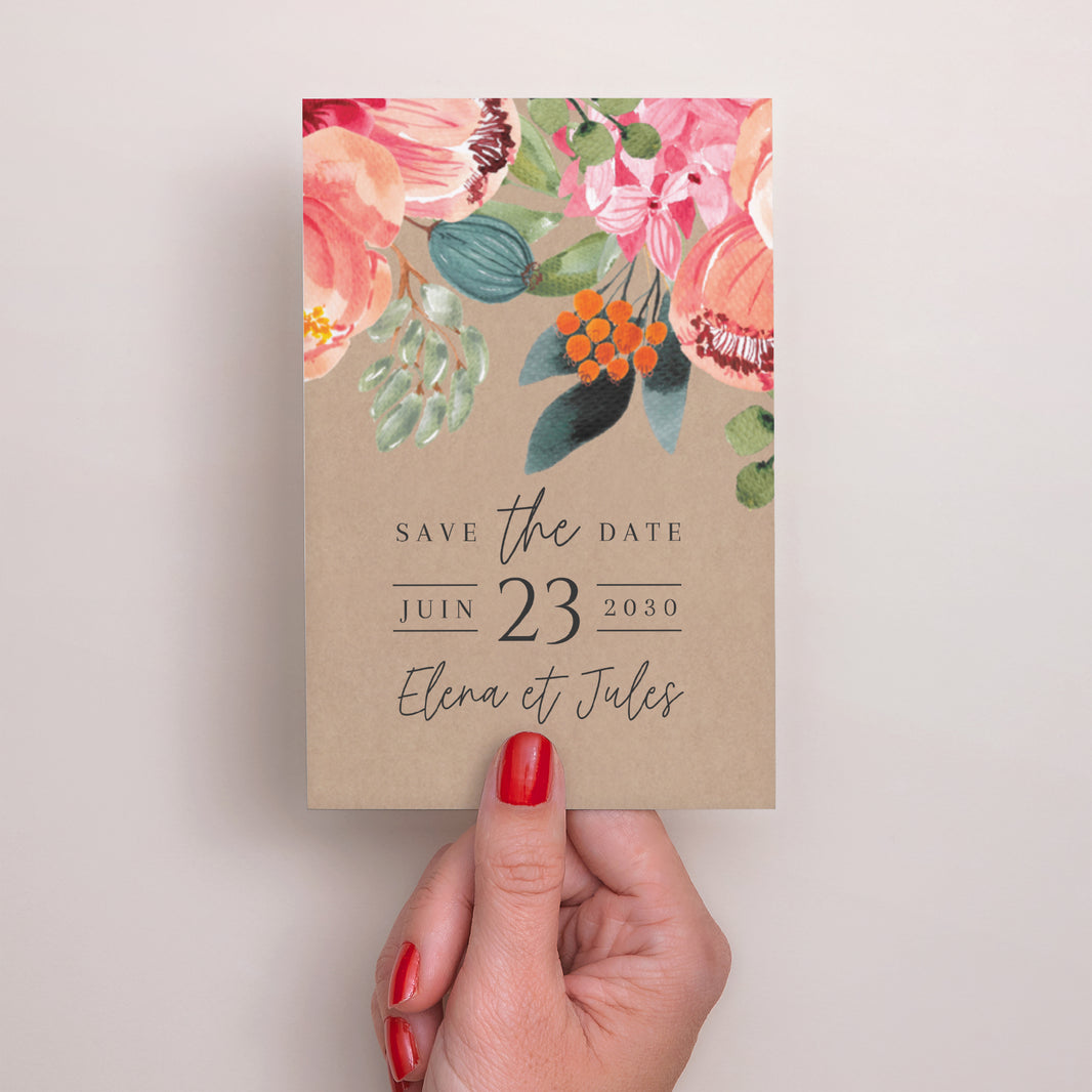 Save the date Mariage Portrait Pop's Flowers photo N° 2