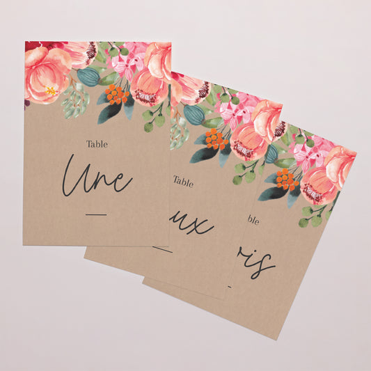 Marque table Mariage Rectangle Pop's Flowers photo