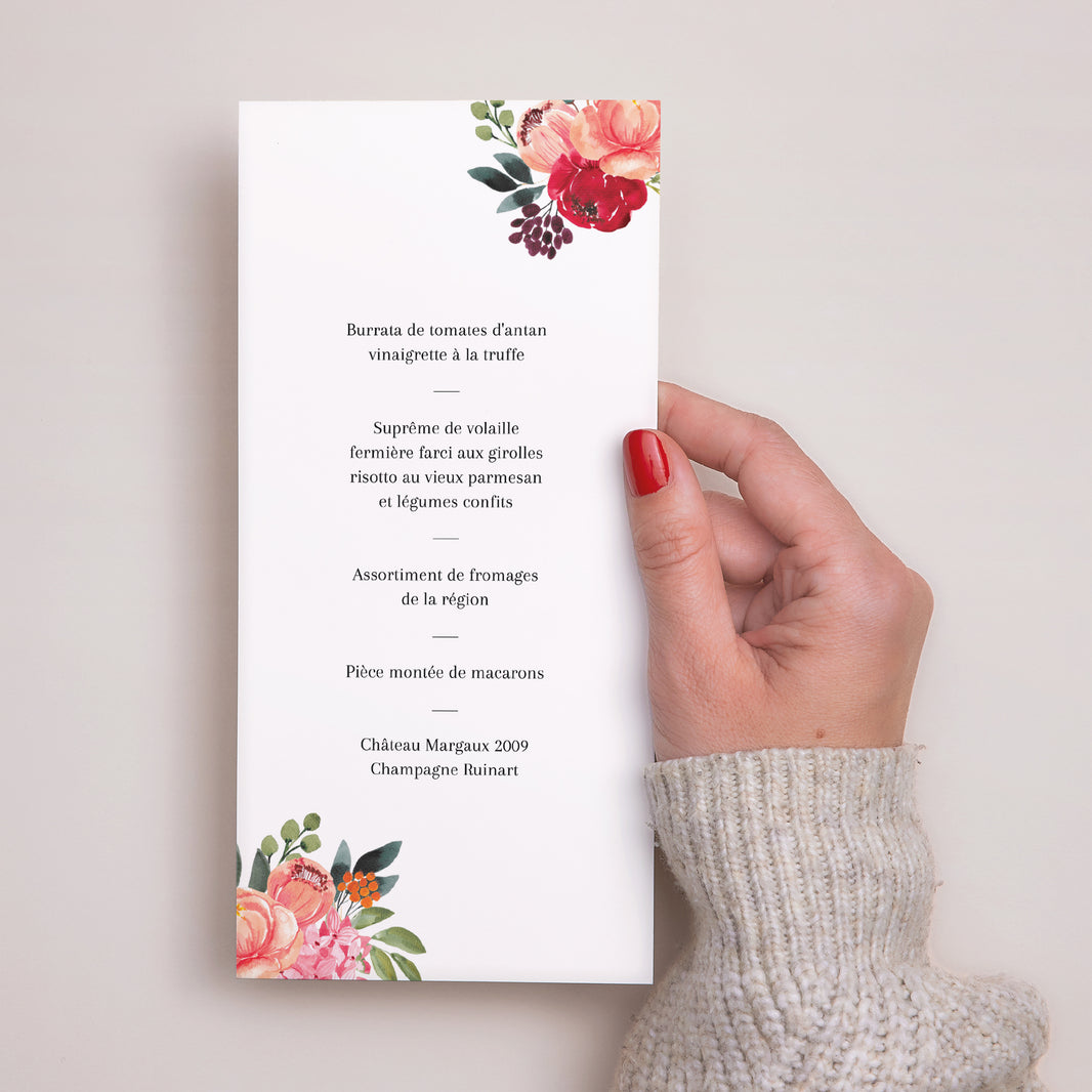 Menu Mariage Panoramique portrait Pop's Flowers photo N° 3