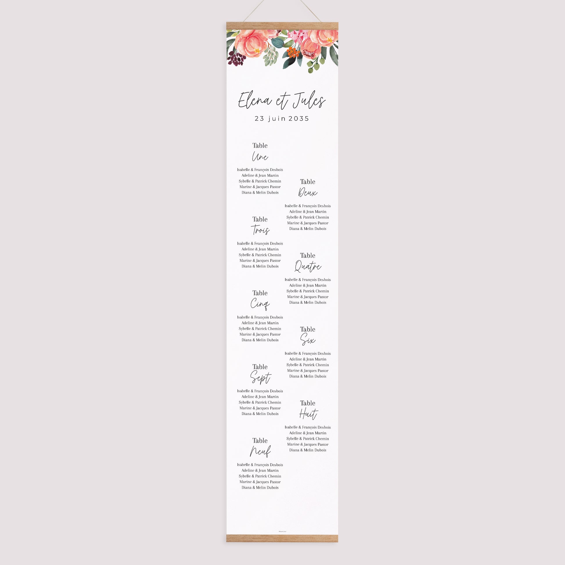 Plan de table Mariage Papier Pop's Flowers photo N° 1